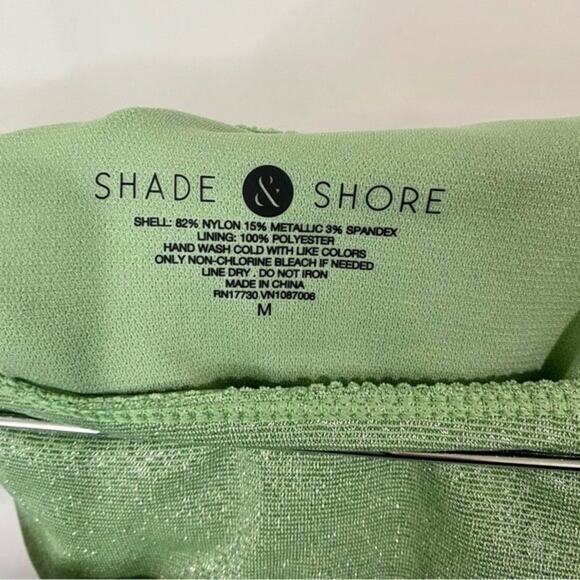 Shade & Shore Women’s Low Coverage Cheeky Bikini Bottom Green Size Medium NWT - Picture 3 of 5